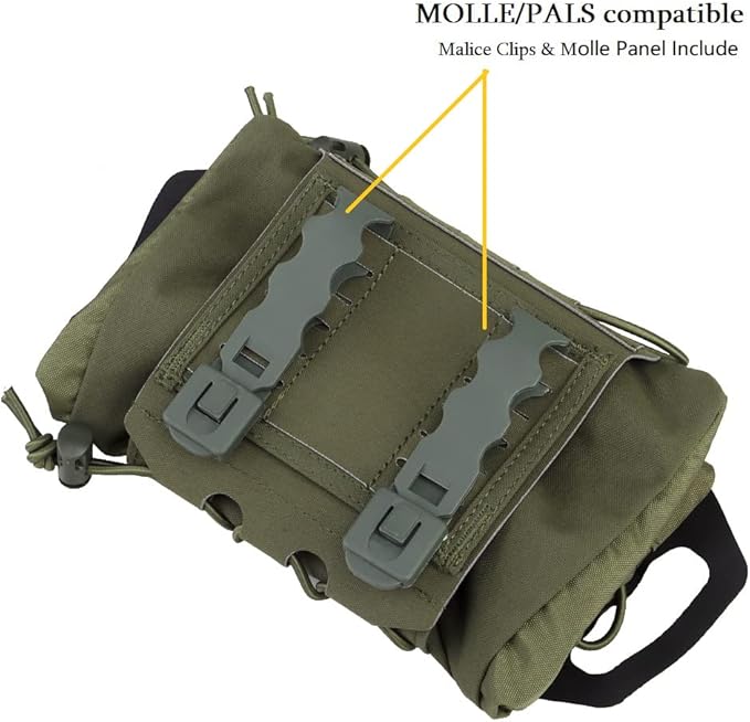 Tactical Military Pouch MOLLE Rapid First-aid Belt Pouch Survival Two-Piece System Med Roll Carrier Hypalon Handle Bag