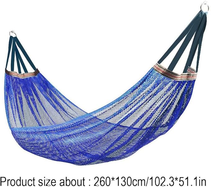Outdoor Travel Hammock, Portable Camping Hammocks, Outdoor Sport Hammock, Mesh Net Nylon Rope Sleeping Bed with Tree Straps Travel Bag for Garden Beach Yard Travel