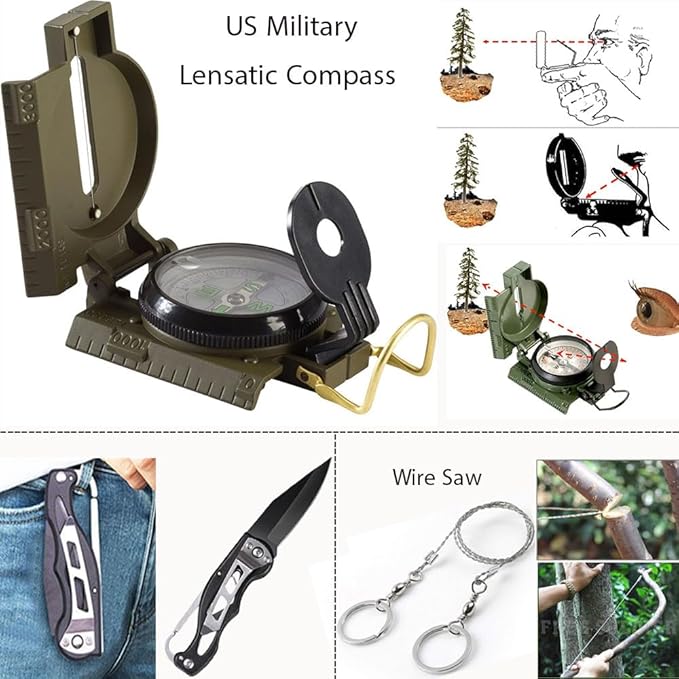 Survival Kit - All-in-One Survival Gear and Supplies for Camping, Hiking, Hunting, and Car Emergencies - Essential Tools, Great Gift for Men, Fathers, Boyfriends, Boys, Dads and Scouts