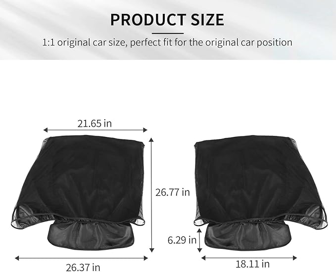 RAZPOY for Jeep Front Window Sun Shade, Window Screen Curtains Cover for Camping Compatible with 2007-2023 Jeep Wrangler JK JL & Gladiator JT, Side Curtain Nets