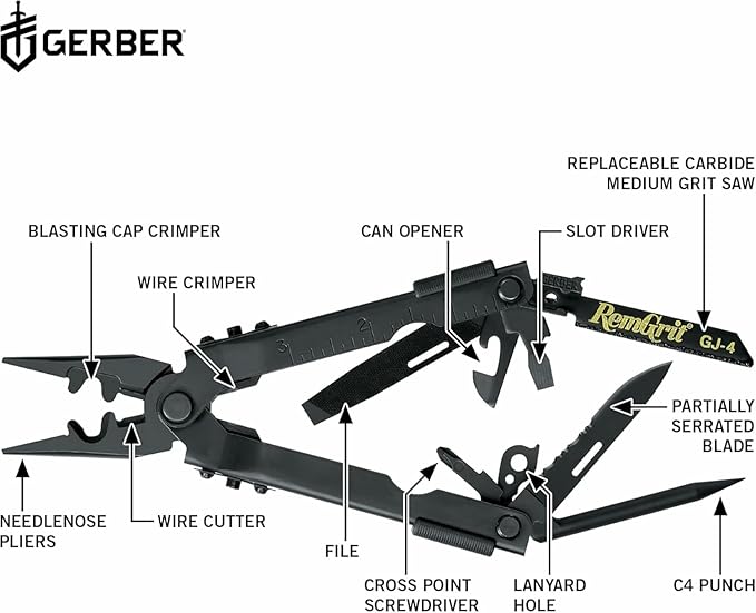 Gerber Gear MP600 Multi-Plier Multitool – Made in USA – Cap Crimper