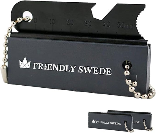 The Friendly Swede Magnesium Fire Starter Kit 3-Pack — Flint and Steel Fire Starter Survival Tool - Weatherproof Firestarter for Camping, Hiking & BBQs - Flint and Steel Bar - 6-in-1 Striker
