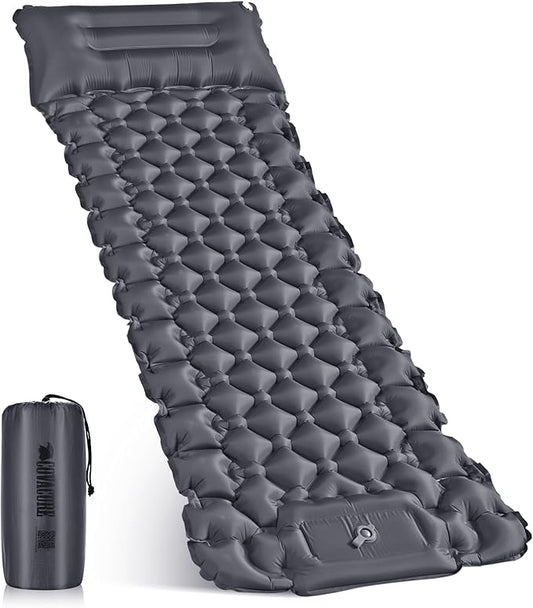 covacure Sleeping Pad - 3.9" Thick Sleeping Mats Camping with Built-in Foot Pump, Ultralight & Compact Air Mattress with Pillow for Backpacking, Hiking, Outdoor