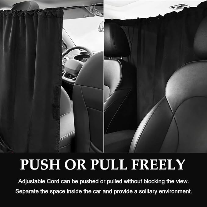 Car Privacy Curtain, Vehicle Privacy Blackout Curtain Sun Shade Cover, Auto Sunshade Screen Cover Blocks Light for Sleeping Camping Fit Sedan SUV Truck, Car Accessories