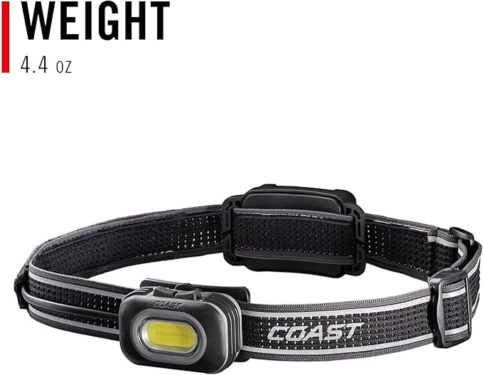 Coast RL10R 750 Lumen Rechargeable LED Headlamp with Variable Light Control and Rear Safety Signal
