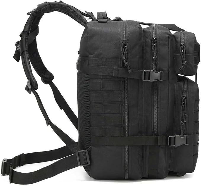 Tactical Backpack for Men, 45L Military Gym Backpacks, Large 3-Day Assault Pack Bug Out Bag MOLLE Daypack for Rucking Fishing Camping (Khaki)
