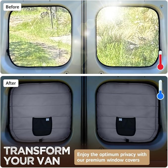 Living in a Bubble Insulated Blackout Window Covers for RAM Promaster 2014-Current (Rear Door 2014-Current)