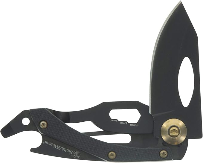 Smith & Wesson Multi-Tool 5.5in Stainless Steel Folding Knife with 2in Drop Point Blade and S.S. Handle for Outdoor, Tactical, Survival and EDC