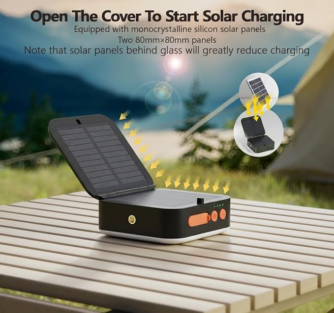 Solar Camping Lantern, Solar Camping Light 5200mAh Rechargeable 1000 Lumens 5 Light Modes, Lanterns for Power outages Hurricane IP65 Waterproof, Hiking, Fish, Emergency, and Home