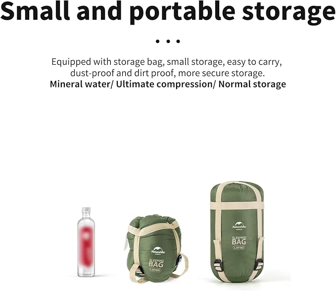 Naturehike Ultralight Sleeping Bag - Envelope Lightweight Portable, Waterproof, Comfort with Compression Sack - Great for 3 Season Traveling, Camping, Hiking