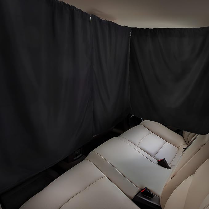 GLEAVI 3 Pcs Car Privacy Curtains: Car Window Shades - 95% Light Blocking Sunshades for SUV Truck Window Covers for Sleeping Camping Travel