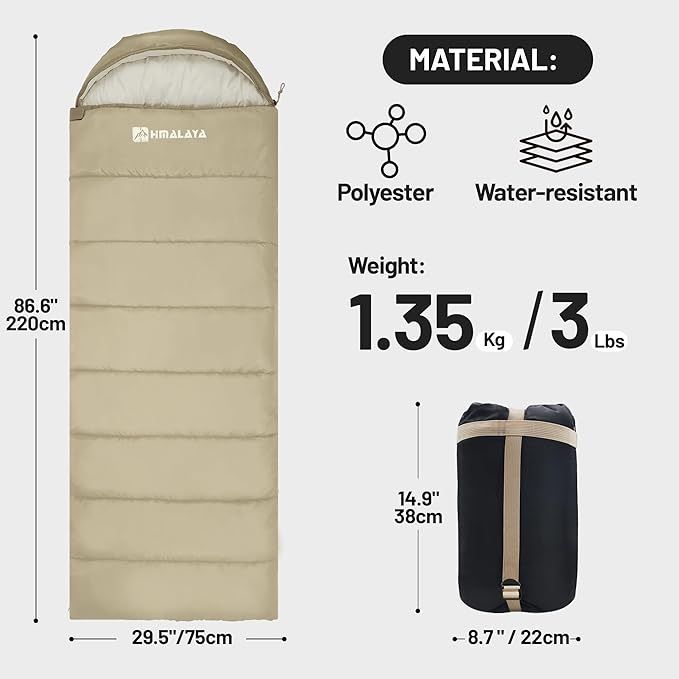 Backpacking Sleeping Bags for Adults, Unzip to Blanket, Waterproof, Lightweight, Camping, Portable Sleeping Bags Outdoor Travel Hiking
