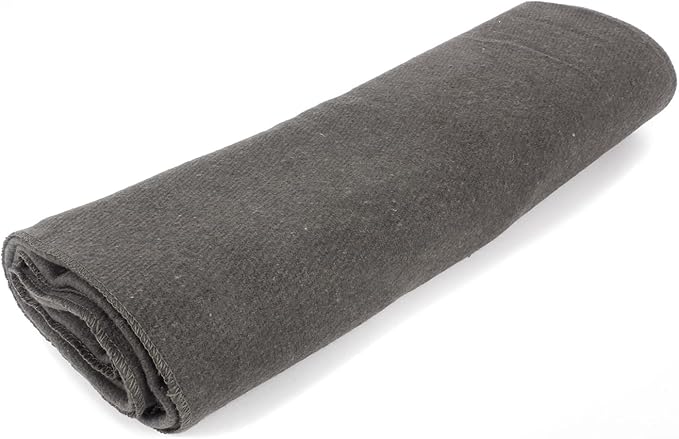 MediTac Grey Warm Wool Fire Retardant Blanket, 62" x 80" (52% Wool) - US Military Style