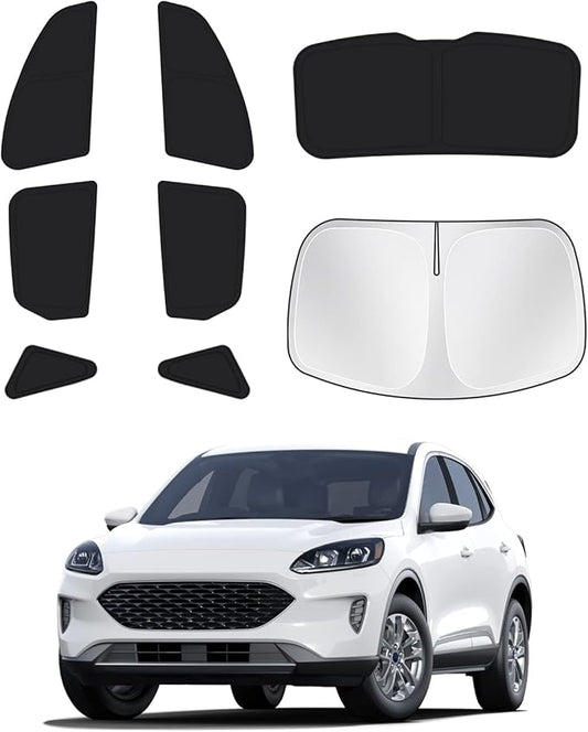 Canvcle Sunshades for 2020-2025 2026 Ford Escape Windshield Sun Shade Side Rear Window Shade Cover Kit Sun Visor Shield Privacy Protection Keep Vehicle Cool Black 8PCS