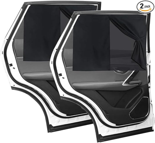 ZIMISI Car Window Shades, Magnetic Double Layer Window Screen for Baby Protection, UV Protection Privacy Blackout/Half Shade Car Window Covers, Auto Sun Shade Curtains Accessories (Black)