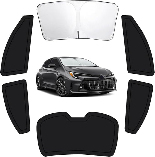 6PCS Car Window Shades for Toyota Corolla 2020-2024, Window Covers for Corolla Windshield Side Rear Windows, Full Set Privacy Protection Car Sunshade with UV Blocking for Camping Napping
