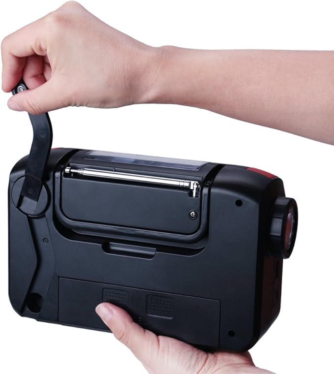 2300mAh Solar Hand Crank Emergency AM/FM/SW/NOAA Radio, Real NOAA Alert Weather Radio with SOS Alarm, TF Card Speaker, LED Flashlight & Reading Lamp, Phone Charger for Camping, Emergency