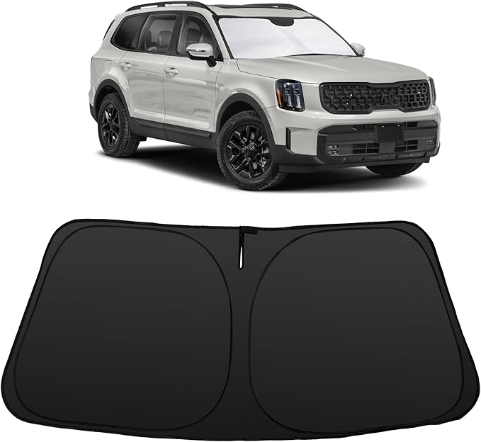 Windshield Sun Shade Fit for 2020 2021 2022 2023 2024 2025 Kia Telluride Accessories Sunshade Shield Blocker Fodable Sun Visor Protector