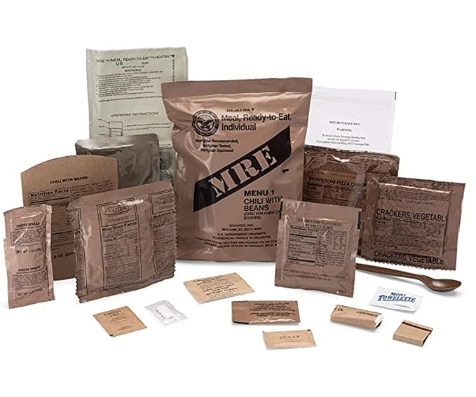 2026 Inspection U.S. Military Surplus MREs A and B Case – 2 Cases of 12 each Meals ready Eat | Genuine Military Rations with Flameless Heaters | Long Shelf-Life Emergency Food Supply