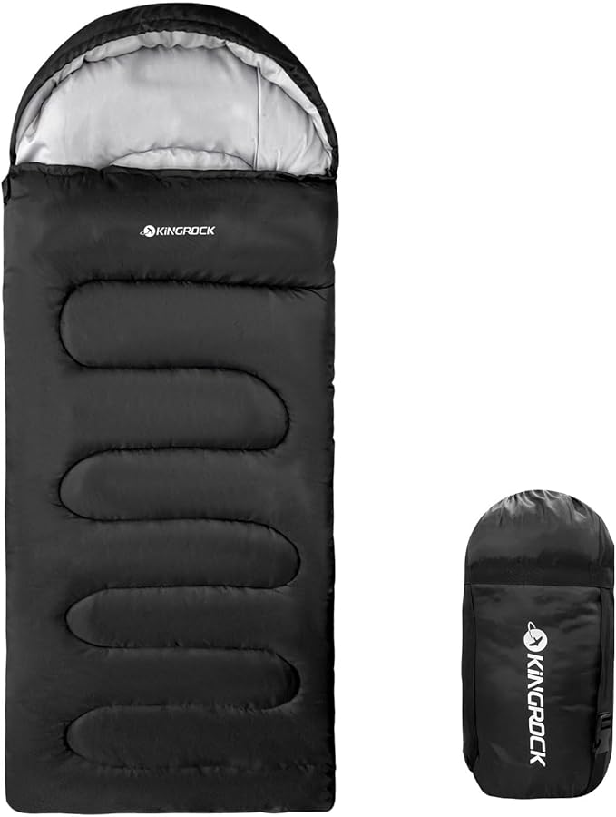 KINGROCK Sleeping Bags for Adults Backpacking Lightweight Waterproof- Cold Weather Sleeping Bag for Adults for Warm Camping Hiking Outdoor Travel with Compression Bags