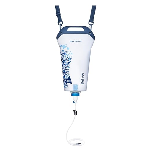 Katadyn Gravity BeFree 3.0L Water Filter, Fast Flow, 0.1 Micron EZ Clean Membrane Personal Small Group Camping, Backpacking Emergency Preparedness, Clear, 8020470