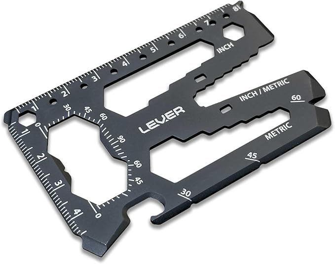 Lever Gear Toolcard Pro - 40 in 1 Credit Card Multitool. Slim, Minimalist Survival Card Wallet Tool Card. TSA Approved Multitool Card Pocket Tool. (Black)