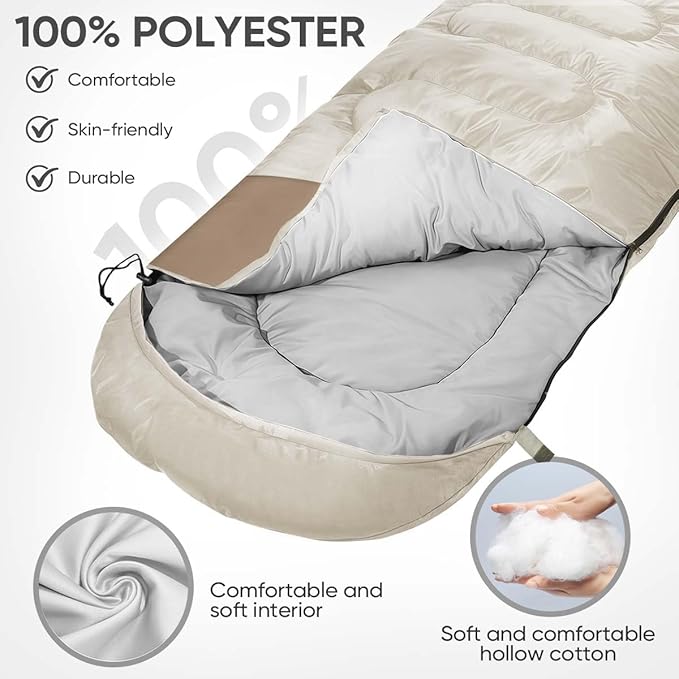 OBTANIM Sleeping Bags Portable Waterproof Camping Sleeping Bag for Adults Kids 4 Seasons Cold Weather or Warm Backpacking Hiking Travel Indoor Outdoor Use