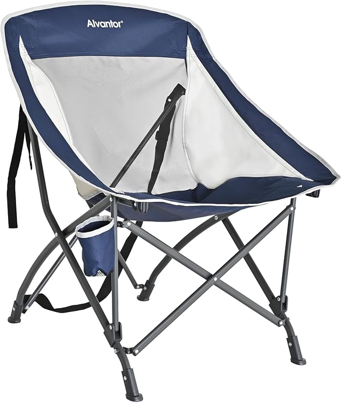 Alvantor Portable Folding Camping Chair, Heavy Duty Support Outdoor Chair with Breathable Mesh & Padded Seat, for Camping, Hiking, Sports and Outdoor Activities