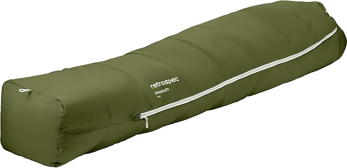 Retrospec Dream Mummy Sleeping Bag - 5, 15, & 30°F Cold Weather Camping & Travel Essential Gear with Water - Resistant Shell & Synthetic Fill - Zippered Pocket & Stuff Sack