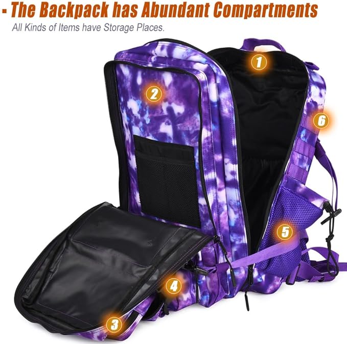 45L Tactical Backpack for Men Women, Military Assault Pack with MOLLE, Large 3 Day Bug Out Bag for Hiking Camping