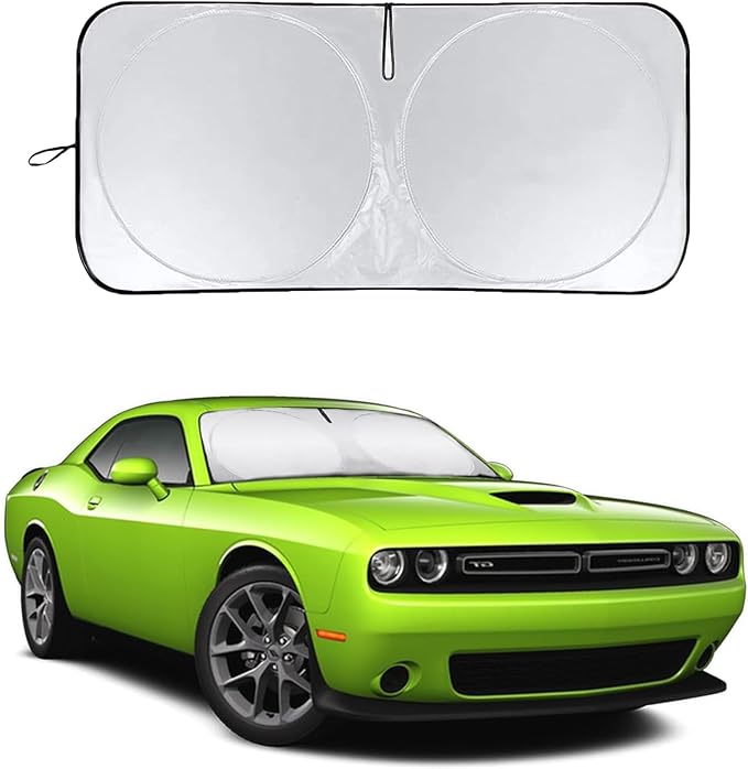 for Challenger Windshield Sun Shade Sunshade for 2019-2024 Dodge Challenger Coupe, SRT Hellcat, Redeye, GT, RT, TA Coupe, Widebody, SXT RT Scat Pack GT Windshield Cover Sun Visor Shield Accessories