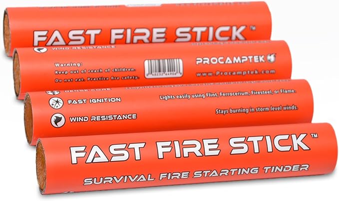 Procamptek Fast Fire Stick Survival Fire Starting Tinder, Best Firstarter for Emergency… (2 Fast Fire Stick)