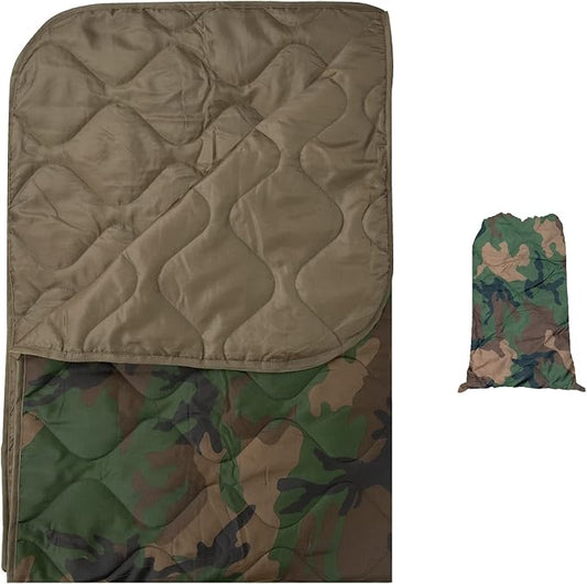LOOGU Camo Blanket Waterproof Insulation Poncho Liner for Outdoor Camping, Hiking, Hunting, Survival, Backpacking, Picnicking