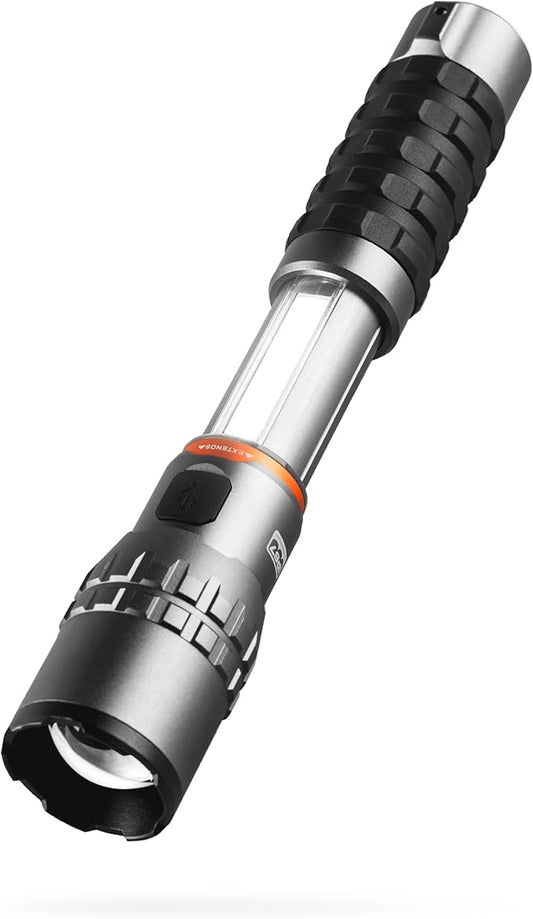 NEBO SLYDE KING Flashlight | High Lumens, Rechargeable COB Work Light & LED Flashlight, Waterproof, Magnetic Base, Great for Camping & Hunting, Includes Charging Cable