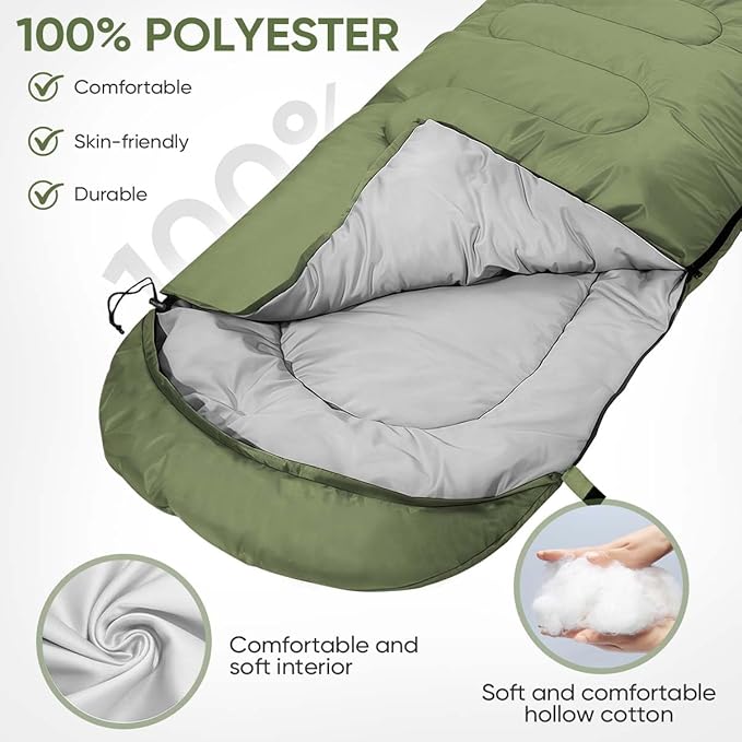 OBTANIM Sleeping Bags Portable Waterproof Camping Sleeping Bag for Adults Kids 4 Seasons Cold Weather or Warm Backpacking Hiking Travel Indoor Outdoor Use