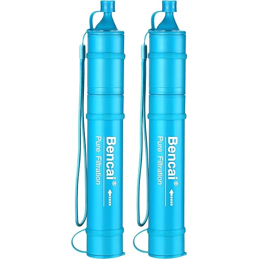 4-Stage 0.1 Micron Ultrafiltration Water Filter Straw | 3-Section Detachable for Easy Backwash | for Outdoor, Survival & Emergency, 2-Pack