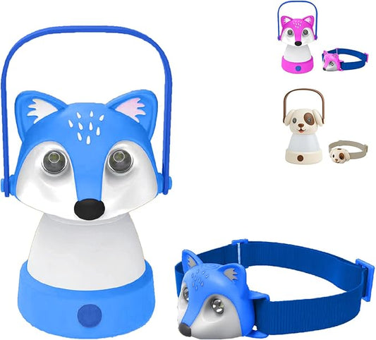 Kids Camping Essentials – LED Kids Lantern and Rechargeable Kids Headlamp Set | Multiple Purposes Kids Nightlight/Flashlight Toys –Holiday, Halloween N Birthday Gifts for Toddlers