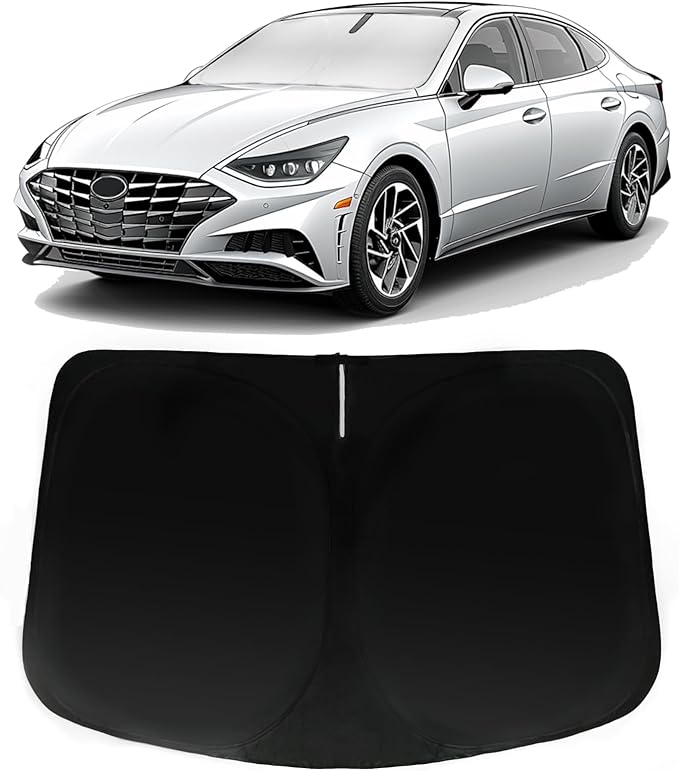 Windshield Sun Shade for Hyundai Sonata 2020-2026, Car Front Window Sunshade with 240T Sun Visor Protector Blocks UV Rays Heat Sun Shield Accessories
