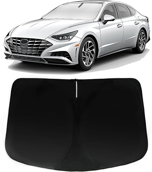 Windshield Sun Shade for Hyundai Sonata 2020-2026, Car Front Window Sunshade with 240T Sun Visor Protector Blocks UV Rays Heat Sun Shield Accessories