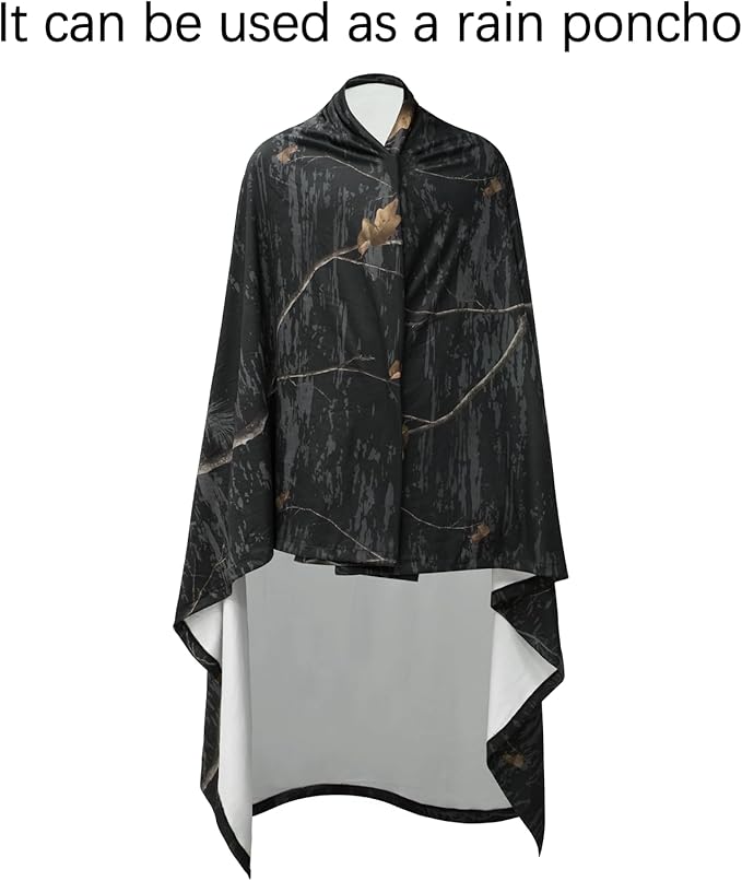 LOOGU Camo Blanket Waterproof Insulation Poncho Liner for Outdoor Camping, Hiking, Hunting, Survival, Backpacking, Picnicking