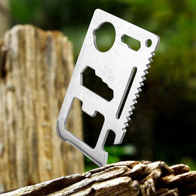 GUARDMAN Fathers Day Gift 2-Pack 11-in-1 Credit Card Multitool – Multitool Wallet Survival Tactical Tool with Knife, Bottle Opener & More – Dad Gift for Men