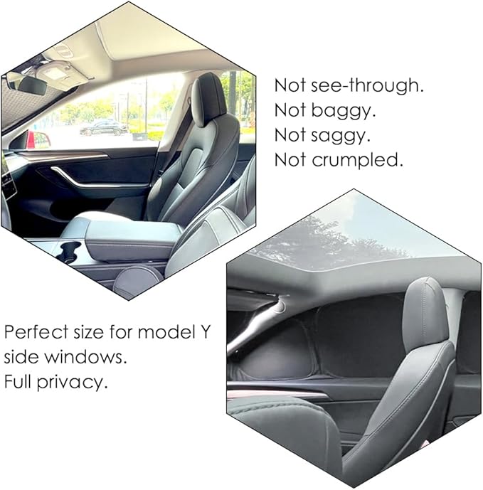 TESBEAUTY Upgraded Camping Privacy Curtain 8-Piece for Tesla Model Y Camping Shades Privacy Screens Tesla Model Y Sunshades UV Blocker Darker Thicker 5-Layer Material Tesla Accessories Foldable