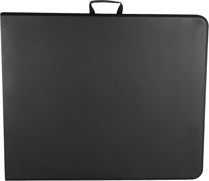 Lavish Home Portable Folding Tables - Lightweight Portable Folding Desk - 6-Foot-Long Plastic Table for Camping, Playing Cards, Parties, and Dining (Single/Black)