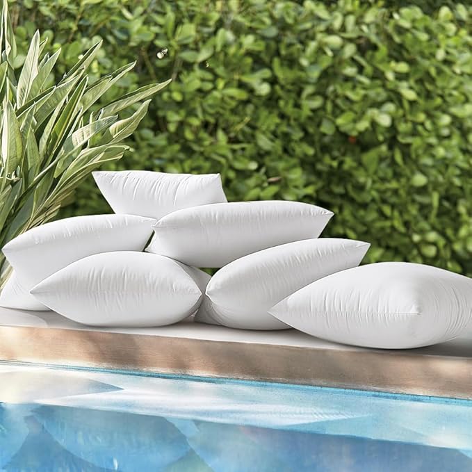 MIULEE Pack of 2 14x22 Inch Outdoor Pillow Inserts Waterproof Decorative Throw Pillow Insert, Rectangle Lumbar Garden Pillow Form for Patio Sofa Couch