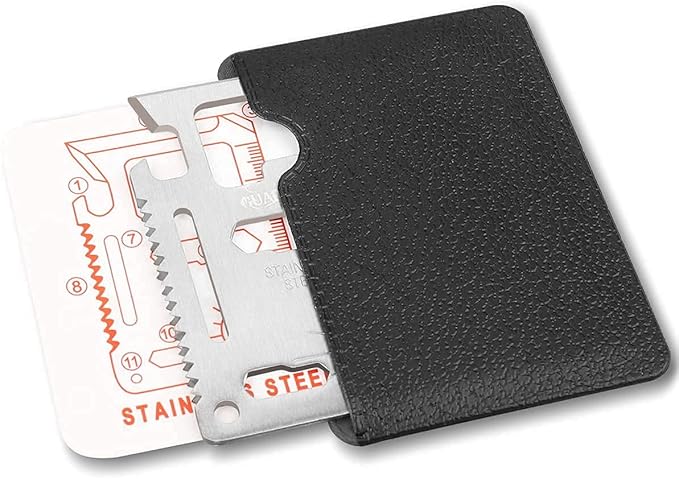 GUARDMAN Fathers Day Gift 2-Pack 11-in-1 Credit Card Multitool – Multitool Wallet Survival Tactical Tool with Knife, Bottle Opener & More – Dad Gift for Men