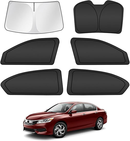T TGBROS Windshield Sun Shade for Honda Accord 2013 2014 2015 2016 2017 Car Window Shades Thicken UV Block and Blackout Privacy Foldable Sunshades 6PCS Accessories Keep Cool Sun Visor Covers