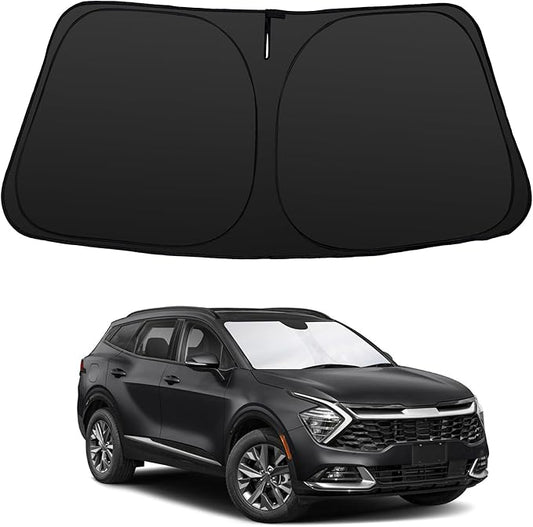 Windshield Sun Shade Accessories Compatible with 2023-2026 Sportage for Kia Foldable Sunshade Sun Visor Blocks UV