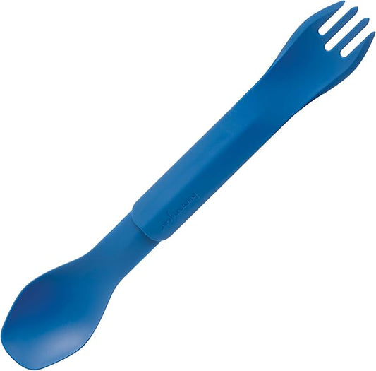 humangear GoBites Duo - Travel Silverware, Full Size Portable Fork & Spoon, Reusable Utensil Set, PC and BPA-free, Food-Safe, ﻿Extended - 9.1” X 1.6”