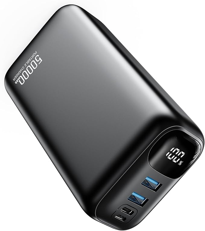 PIFFA Portable Charger Power Bank - 50000mAh Battery Pack, 22.5W Fast Charging Powerbank,Travel Essential for Portable Phone Charger, USB-C Phone Charger for iPhone 17/16/15/14/13 Samsung Google etc
