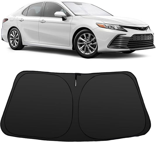 Windshield Sun Shade Custom Fit 2018-2024 Toyota Camry LE XLE Hybrid SE XSE Sedan Accessories Front Foldable Window Sunshade